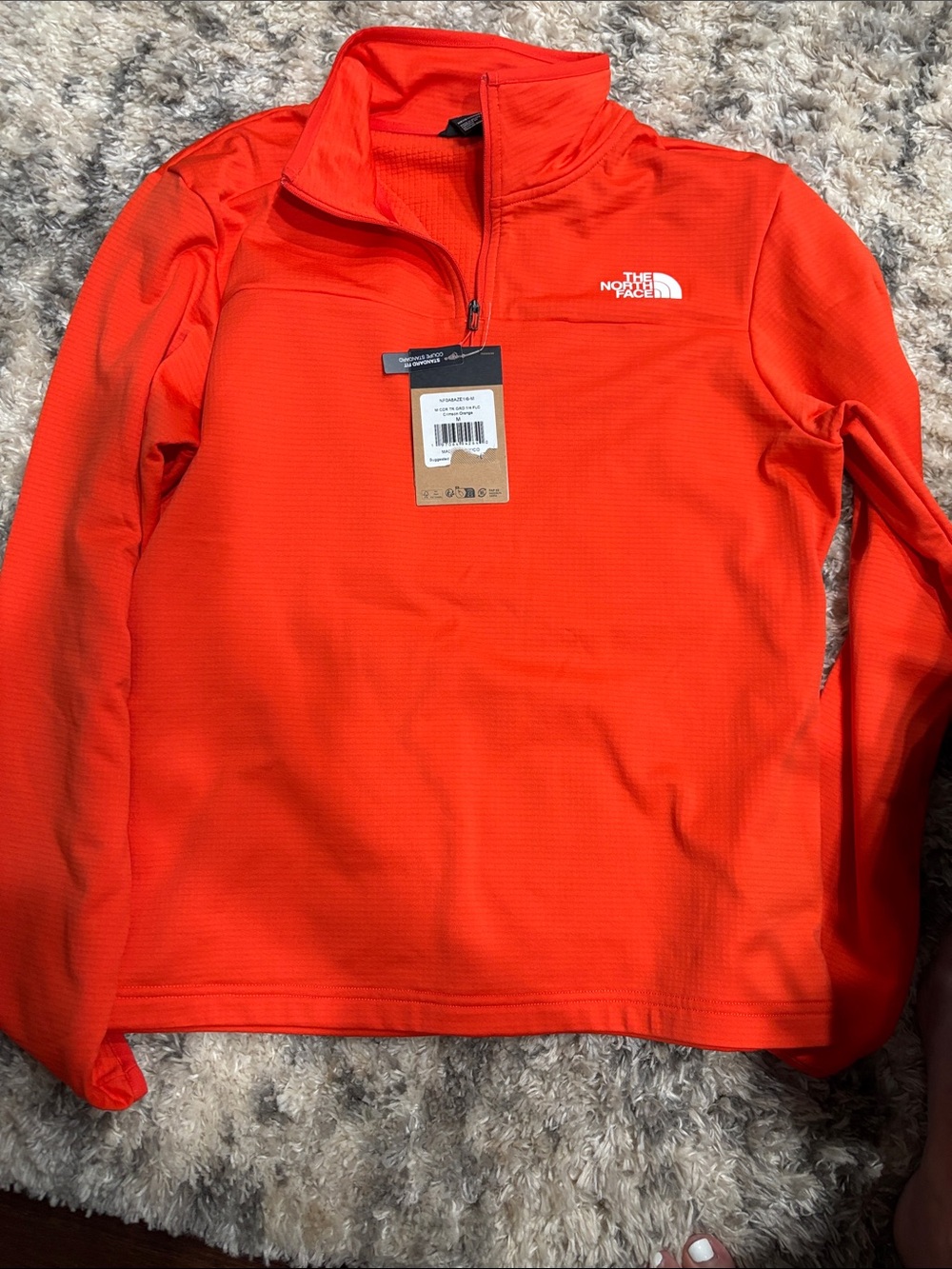 The North Face Bright Orange Quarter-Zip Pullover